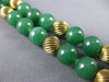 ANTIQUE AAA GREEN JADE 14KT YELLOW GOLD 3D CLASSIC BEADED 2 ROW BRACELET #2631