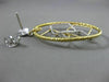 ESTATE LARGE .36CT DIAMOND 18K WHITE & YELLOW GOLD 3D OVAL SQUARE WOVEN EARRINGS