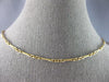 ANTIQUE LONG 14KT YELLOW GOLD 3D CLASSIC HANDCRAFTED BAMBOO LINK NECKLACE #27519