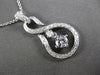 ESTATE .25CT DIAMOND 18KT WHITE GOLD SOLITAIRE INFINITY FLOATING PENDANT & CHAIN