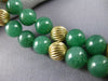 ANTIQUE AAA GREEN JADE 14KT YELLOW GOLD 3D CLASSIC BEADED 2 ROW BRACELET #2631