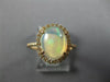 ESTATE LARGE 1.91CT DIAMOND & AAA OPAL 14KT ROSE GOLD OVAL HALO ENGAGEMENT RING