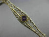 ANTIQUE .30CT AAA AMETHYST 14K 2 TONE GOLD HANDCRAFTED FILIGREE PIN BROOCH 26093