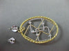 ESTATE LARGE .36CT DIAMOND 18K WHITE & YELLOW GOLD 3D OVAL SQUARE WOVEN EARRINGS