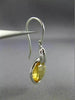 ESTATE 6.96CT DIAMOND & AAA CITRINE 14KT WHITE GOLD SQUARE LEAF HANGING EARRINGS