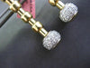 ESTATE LONG 1.10CT DIAMOND 14KT WHITE & YELLOW GOLD CIRCULAR DOME DROP EARRINGS