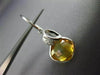 ESTATE 6.96CT DIAMOND & AAA CITRINE 14KT WHITE GOLD SQUARE LEAF HANGING EARRINGS