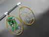 ESTATE LARGE .36CT DIAMOND 18K WHITE & YELLOW GOLD 3D OVAL SQUARE WOVEN EARRINGS