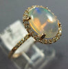ESTATE LARGE 1.91CT DIAMOND & AAA OPAL 14KT ROSE GOLD OVAL HALO ENGAGEMENT RING