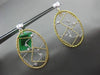 ESTATE LARGE .36CT DIAMOND 18K WHITE & YELLOW GOLD 3D OVAL SQUARE WOVEN EARRINGS