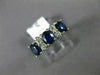 ESTATE 1.36CT DIAMOND & AAA SAPPHIRE 14KT WHITE GOLD 3D 3 STONE ANNIVERSARY RING