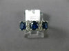 ESTATE 1.36CT DIAMOND & AAA SAPPHIRE 14KT WHITE GOLD 3D 3 STONE ANNIVERSARY RING