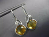 ESTATE 6.96CT DIAMOND & AAA CITRINE 14KT WHITE GOLD SQUARE LEAF HANGING EARRINGS