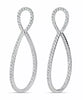 ESTATE LARGE 2.25CT DIAMOND 18KT WHITE GOLD LOVE KNOT INFINITY HANGING EARRINGS