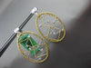 ESTATE LARGE .36CT DIAMOND 18K WHITE & YELLOW GOLD 3D OVAL SQUARE WOVEN EARRINGS