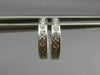 ESTATE SMALL .30CT DIAMOND 18K WHITE GOLD CLASSIC FILIGREE HUGGIE EARRINGS 25560