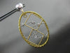 ESTATE LARGE .36CT DIAMOND 18K WHITE & YELLOW GOLD 3D OVAL SQUARE WOVEN EARRINGS