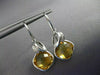 ESTATE 6.96CT DIAMOND & AAA CITRINE 14KT WHITE GOLD SQUARE LEAF HANGING EARRINGS