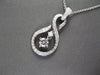 ESTATE .25CT DIAMOND 18KT WHITE GOLD SOLITAIRE INFINITY FLOATING PENDANT & CHAIN