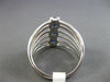 ESTATE WIDE .70CT DIAMOND & AAA SAPPHIRE 14K WHITE GOLD 3D MULTI ROW ETOILE RING