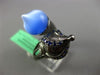 ESTATE LARGE 10.25CT AAA SAPPHIRE & BLUE AGATE 18KT BLACK GOLD ALADDIN LOVE RING