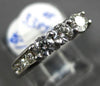 ESTATE .89CT DIAMOND 18K WHITE GOLD 3 STONE CHANNEL SHARE PRONG ANNIVERSARY RING