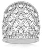 ESTATE LARGE 2.55CT DIAMOND 14K WHITE GOLD 3D MULTI ROW ETOILE ANNIVERSARY RING