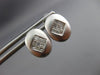ESTATE .40CT PRINCESS DIAMOND 14KT WHITE GOLD OVAL MATTE & SHINY EARRINGS #7768