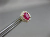 ESTATE 1.25CT DIAMOND & AAA RUBY 14KT YELLOW GOLD 3D OVAL FLOWER STUD EARRINGS