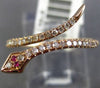 ESTATE .19CT DIAMOND & AAA RUBY 14KT ROSE GOLD 3D CLASSIC CRISS CROSS SNAKE RING