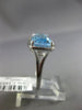 ESTATE LARGE 10.76CT DIAMOND & AAA BLUE TOPAZ 14KT WHITE GOLD 3D HALO FUN RING