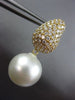 LARGE 2.50CT DIAMOND & AAA SOUTH SEA PEARL 18KT YELLOW GOLD HANGING EARRINGS