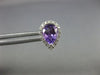 ESTATE 2.21CT DIAMOND & AAA AMETHYST 14K WHITE GOLD TEAR DROP HALO STUD EARRINGS