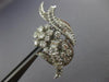 ANTIQUE EXTRA LARGE 7CT ROUND & BAGUETTE DIAMOND PLATINUM 3D FLOWER EARRINGS
