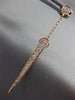 ESTATE LONG .36CT ROUND CUT DIAMOND 18KT ROSE GOLD 3D ANCHOR HANGING EARRINGS