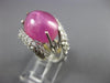 ESTATE EXTRA LARGE 15.0CT DIAMOND & AAA STAR RUBY 18KT WHITE GOLD 3D LOVE RING