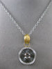 ESTATE .75CT DIAMOND 14KT WHITE & YELLOW GOLD WAVE HANDCRAFTED FLOATING PENDANT