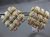 ESTATE LARGE GARAVELLI 1.68CT DIAMOND 18KT TWO TONE GOLD CLIP ON EARRINGS #21846
