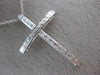 ESTATE LARGE .35CT ROUND DIAMOND 18KT WHITE GOLD 3D CLASSIC CROSS PENDANT #1140