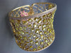 MASSIVE 27.48CT PINK & INTENSE YELLOW DIAMOND 18K ROSE GOLD FILIGREE WEB BANGLE