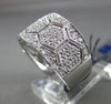 ESTATE WIDE .62CT ROUND DIAMOND 14KT WHITE GOLD 3D MULTI HEXAGON RING 11mm WIDE