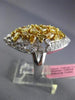 ESTATE MASSIVE GIA 3.02CT INTENSE FANCY YELLOW & WHITE DIAMOND 18KT GOLD 3D RING