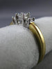 ESTATE .50CT PRINCESS DIAMOND 14K 2 TONE GOLD 3D CLASSIC 3 STONE ENGAGEMENT RING