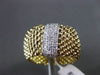 ESTATE WIDE .35CT DIAMOND 14K WHITE & YELLOW GOLD PAVE FLEXIBLE WOVEN MESH RING