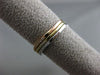 ESTATE WIDE .26CT DIAMOND 14KT WHITE YELLOW ROSE GOLD 3 WAVE STACKABLE LOVE RING