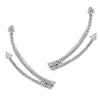 ESTATE .44CT DIAMOND 18KT WHITE GOLD CLASSIC ROW SHOOTING STAR HANGING EARRINGS