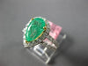 ESTATE 2.55CT DIAMOND & AAA EMERALD 18KT 2 TONE GOLD PEAR SHAPE ENGAGEMENT RING