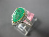 ESTATE 2.55CT DIAMOND & AAA EMERALD 18KT 2 TONE GOLD PEAR SHAPE ENGAGEMENT RING