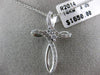 ESTATE .31CT DIAMOND 14KT WHITE GOLD 3D CLASSIC INFINITY CROSS FLOATING PENDANT