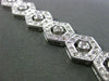 ESTATE LONG 3.34CT DIAMOND 14KT WHITE GOLD 3D MILGRAIN HEXAGON TENNIS BRACELET